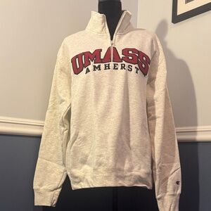 Champion UMass Amherst Gray and Red Sweatshirt